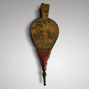  Pair Antique Bellows With Shepherd Boy Decoration