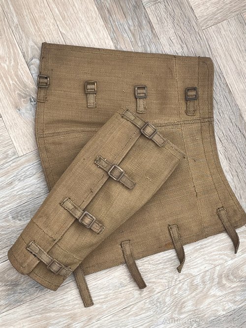 Antiques Atlas Pair Of Original Military WW2 Canvas Gaiters