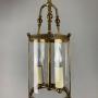 French Small Brass Twin Light Antique Hall Lantern
