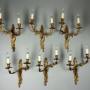Set Of 6 Large Rococo French Antique Wall Lights