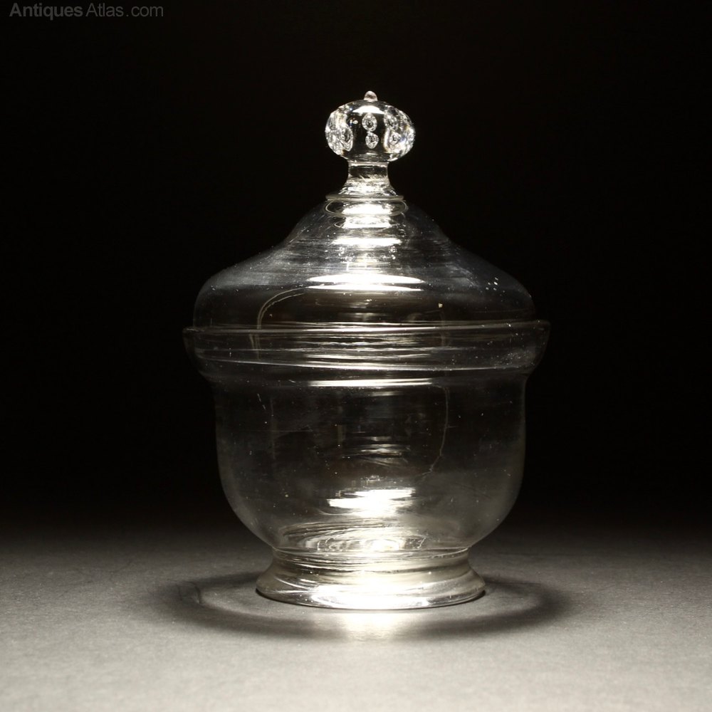 Antiques Atlas 18th C Lidded Tea Caddy Glass Bowl C1750