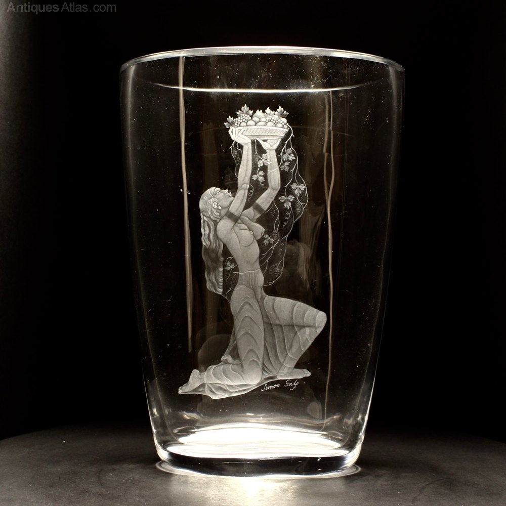 Antiques Atlas 1941 Orrefors Simon Gate Josephine Baker Glass Vase