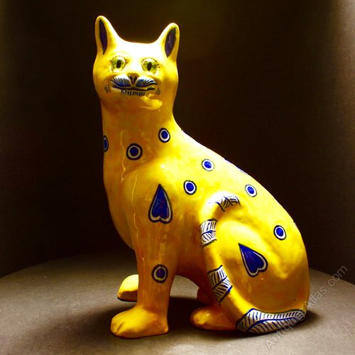 Antiques Atlas Emile Galle Faience Figural Cat Signed C15 Antiques Atlas Emile Galle Faience Figural Cat Signed C15