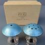 Silver and Guilloche Enamel Salt and Pepper