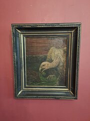 Antique Oil Painting Of A Vulture