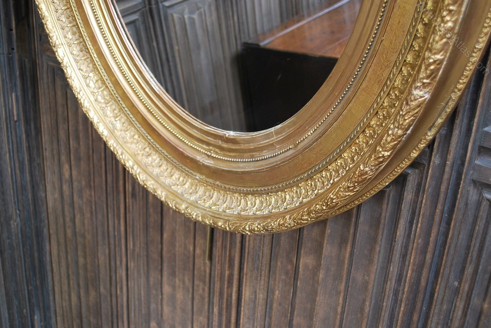 Antiques Atlas Large Antique Oval Gilded Mirror