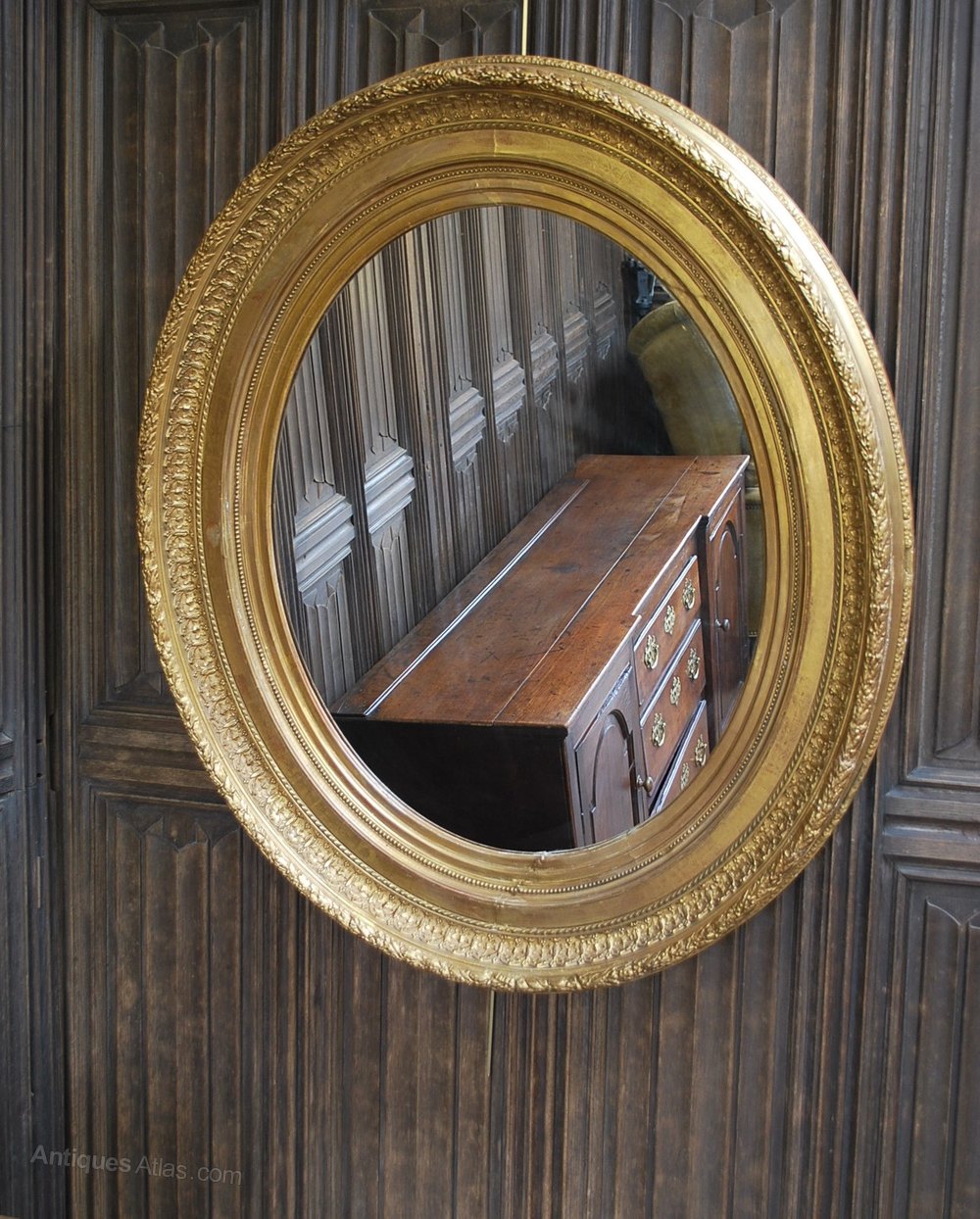 Antiques Atlas Large Antique Oval Gilded Mirror