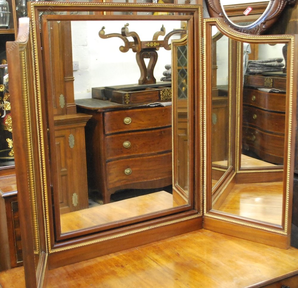 Antiques Atlas Large Triptych Dressing Table Mirror
