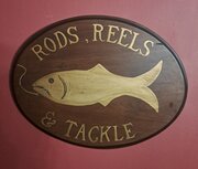 Painted Fishing Sign –“Rods, Reels & Tackle"
