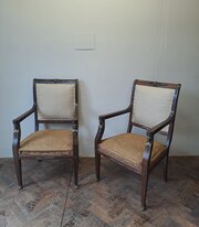 Pair of French Empire Style Armchairs