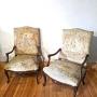 Pair of French Walnut Fauteuils / armchairs