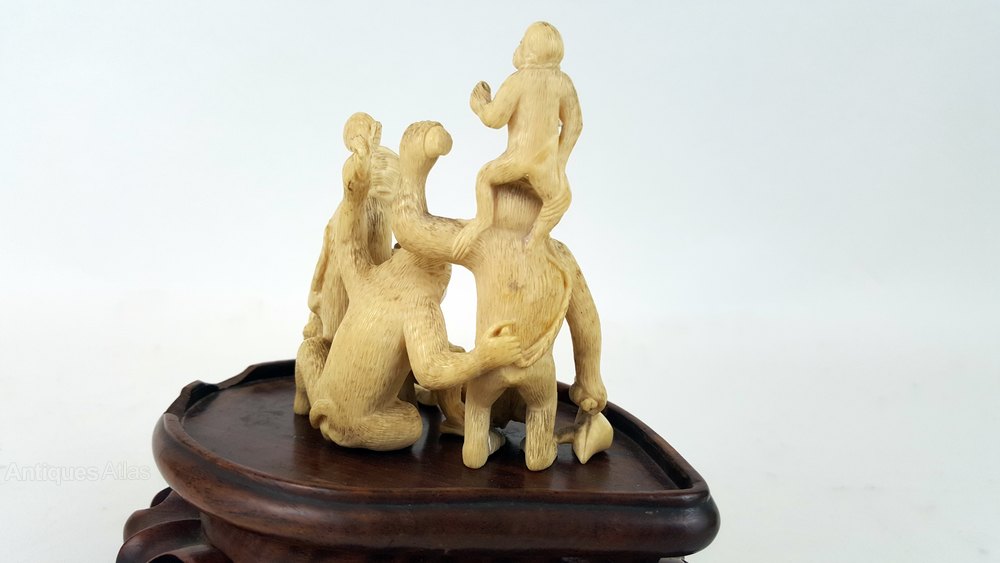 Antiques Atlas 19th C Japanese Ivory Monkey Carving
