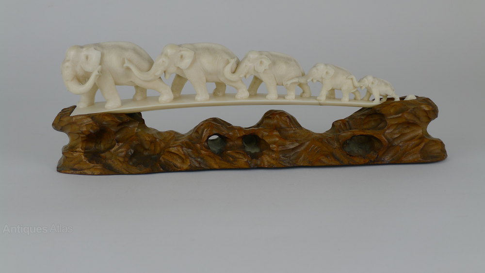 Antiques Atlas - 19th Century Japanese Ivory Elephant Bridge