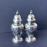 Pair Of Edwardian Silver Pepper Shakers
