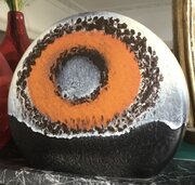 1960s Dumler Breiden Relief Fat Lava Vase
