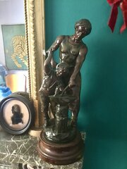Fine Pair Antique Bronzed Spelter Figures