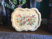 Large Victorian Papiermch tray