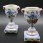 Berlin porcelain vases, pair, KPM, C1830, 15cm 