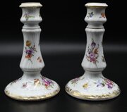 Dresden Candlesticks, C19th, Pair, 16.5cm