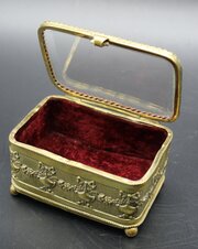 French 19th century brass jewellery box 11cm