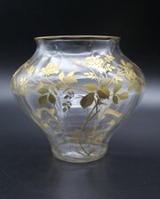 French Vase - C1880 - Gilded Flowers - 15cm