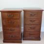Mahogany bedside cabinets, Edwardian , 76cm high