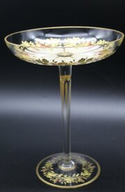 Moser, Glass Tazza, Painted, C1880, 25cm 