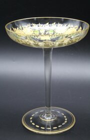 Moser, Glass Tazza, C1880, Gilded, Roses, 19.5cm 