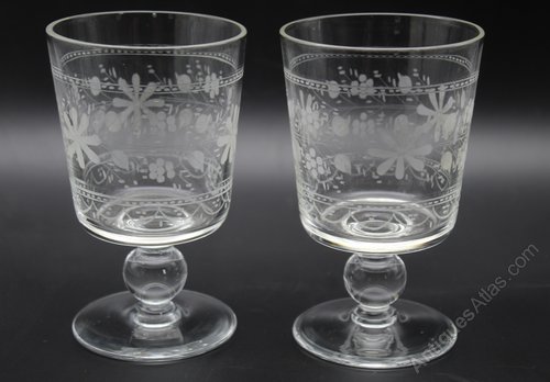 Antiques Atlas - Victorian, Glass Rummers, Drinking Glasses, Pair,