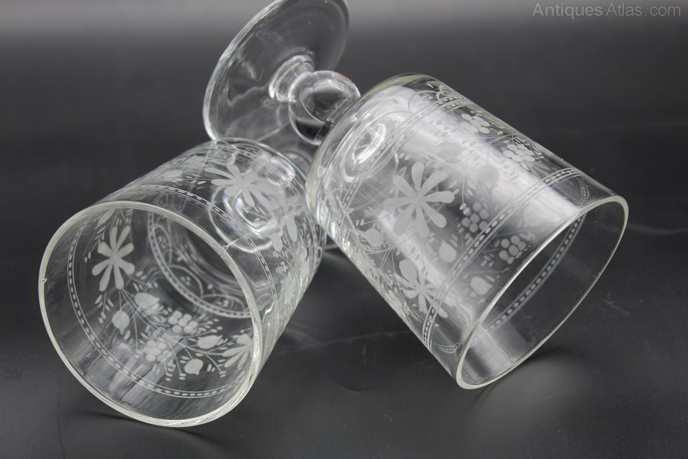 Antiques Atlas Victorian, Glass Rummers, Drinking Glasses, Pair,