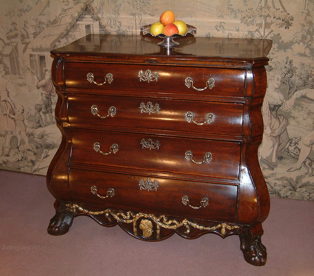 Dutch Mid 18th Century "Bombe" Chest Of Drawers Antiques Atlas