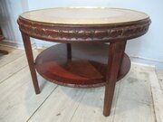 1920s  Brass  Top / Mahogany Coffee Table 