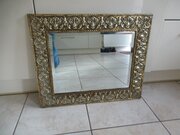 1930s  Embossed Brass Wall  Mirror