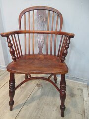 19th  Century Yew Wood Windsor Arm Chair