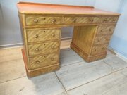A Victorian Satin Birch    Knee Hole Desk