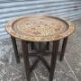 Decorated   Folding   Brass Top Coffee Table 