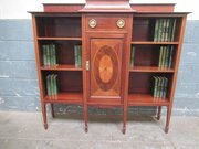 Edwardian   Mahogany Open Bookcase 