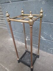 Edwardian  Brass And Cast Iron Walking Stick Stand