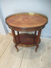 French Style  Oval  Side Table  With End Drawer.