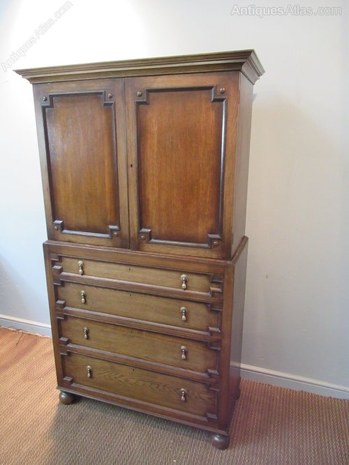 Oak Cupboard On Chest Tall Boy Antiques Atlas