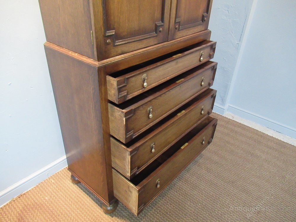 Oak Cupboard On Chest Tall Boy Antiques Atlas