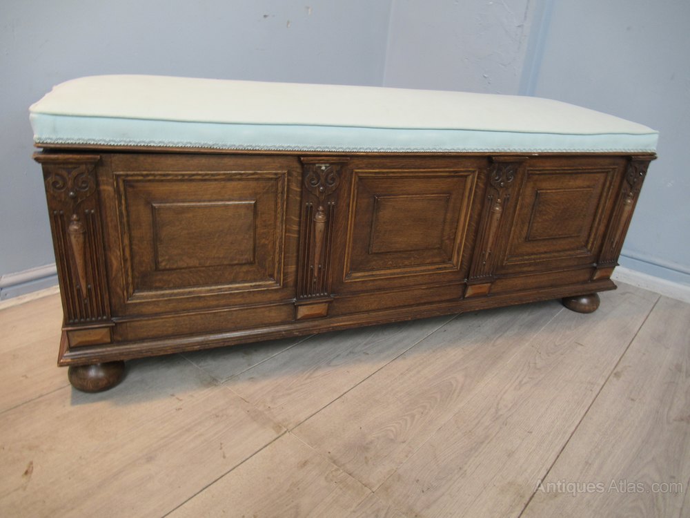Oak Long Bedding Box Seat Antiques Atlas