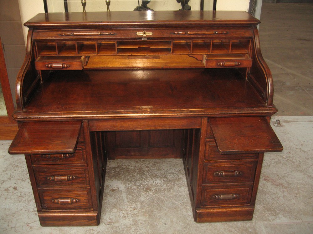 Oak Roll Top Desk