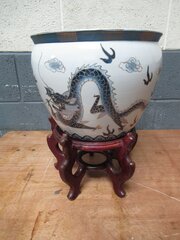 Oriental Pot  Planter On Stand