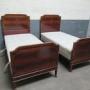 Pair of Edwardian mahogany single  beds