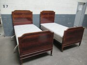 Pair Of Edwardian Mahogany Single  Beds