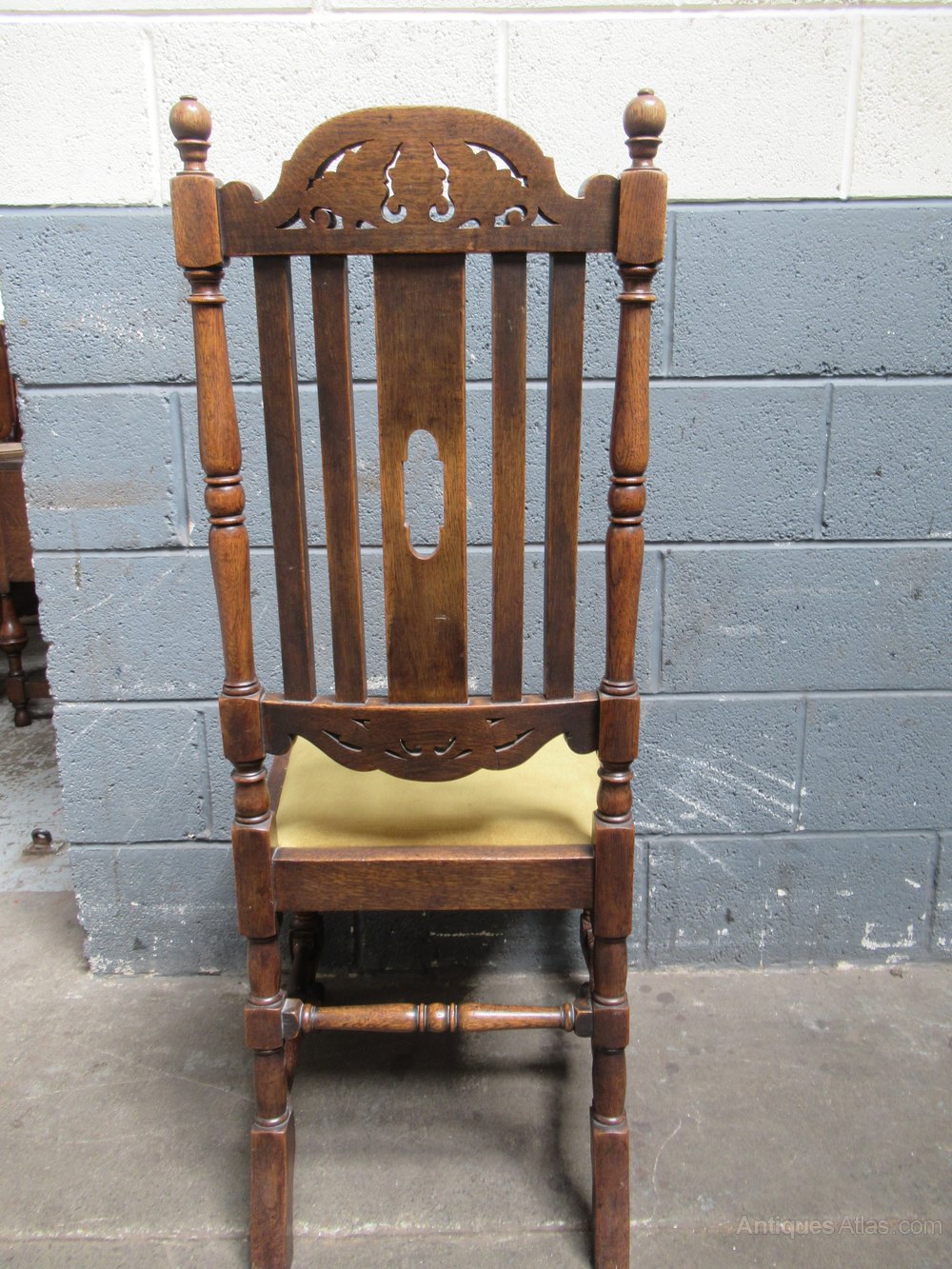 Set Of Six Tall Back Oak Dining Chairs Antiques Atlas
