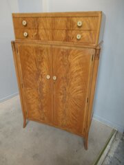 Small Wardrobe Or Tall Boy  In  Mahogany And Maple