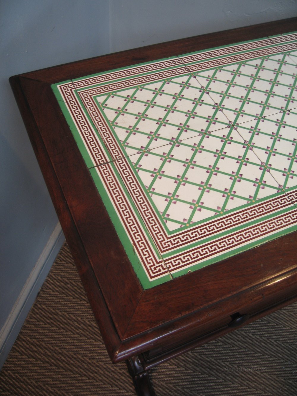 Victorian Mahogany Tile Top Side Table Antiques Atlas