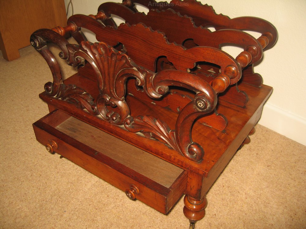 Victorian Walnut Canterbury Magazine Rack Antiques Atlas